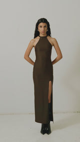 OLIVIA - MAXI DRESS BROWN