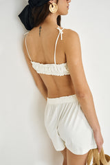 Draped Bermuda Shorts (Limited Edition) Off White - Natalia